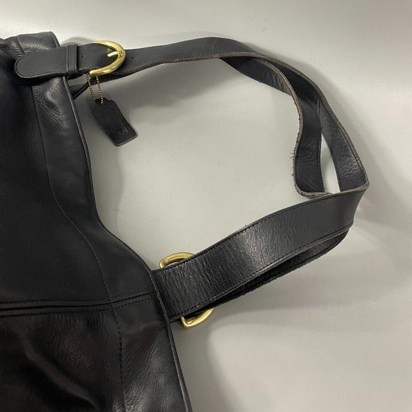 Authentic COACH Large Soho Black Leather Shopping Tote Bag - Picture 6 of 15